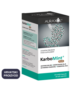 AURAXOL KarboMint® PLUS kapsule, 30 mekih kapsula