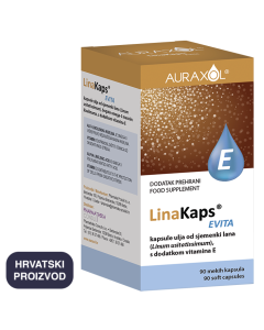 AURAXOL LINAKAPS® EVITA, ulje od sjemenki lana s dodatkom E vitamina, 90 kapsula