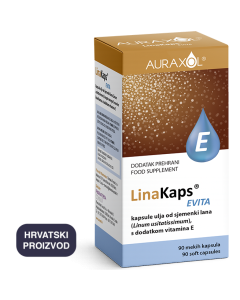 AURAXOL LINAKAPS® EVITA, ulje od sjemenki lana s dodatkom E vitamina, 90 kapsula