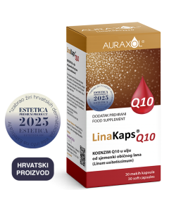 AURAXOL LINAKAPS® Q10, koenzim Q10 u ulju od sjemenki lana, 30 kapsula
