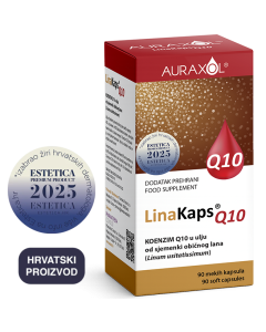 AURAXOL LINAKAPS Q10, koenzim Q10 u ulju od sjemenki lana 