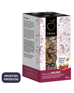 IDUNA IMUNO čaj od ploda jabuke i mješavine bilja, sa staklenim infuzorom za pripremu čaja