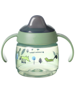 Tommee Tippee® superstar™ "WEANING SIPPEE" šalica s usnikom i poklopcem, 190 ml, 4MJ+, Zelena